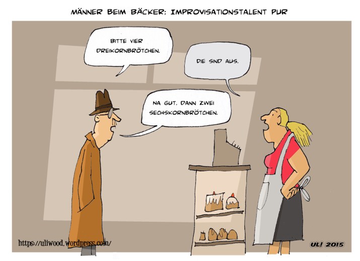 Männer beim Bäcker